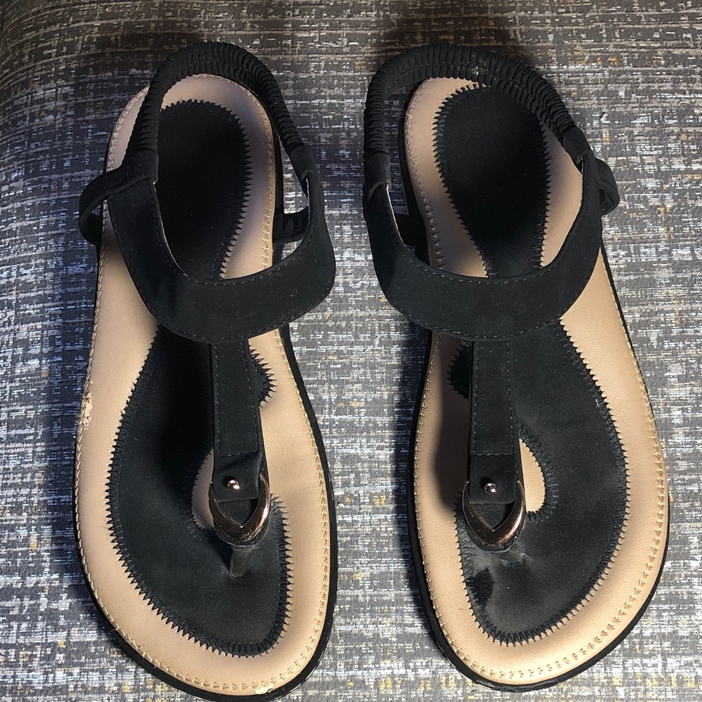 Women’s T-Strap Sandals - Comfortable Everyday Style, Size 8-8.5 - Picture 1 of 9